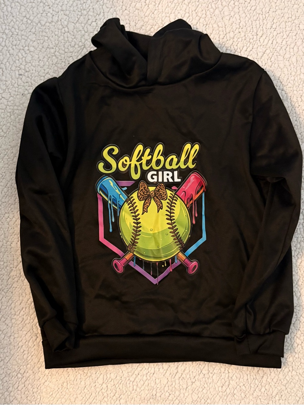 Colorful Softball Girl Sports Unisex Graphic Hoodie Sweatshirt